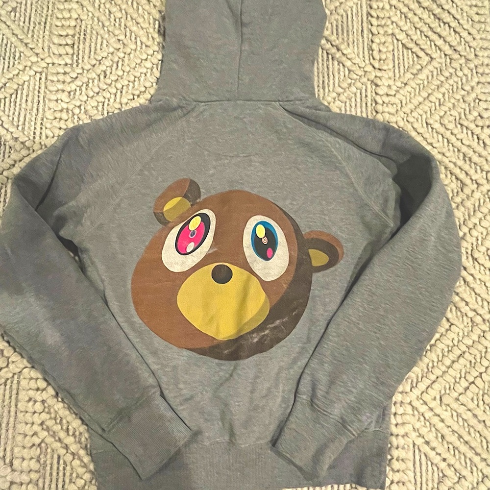 Kanye West 2007 graduation grey zip up.